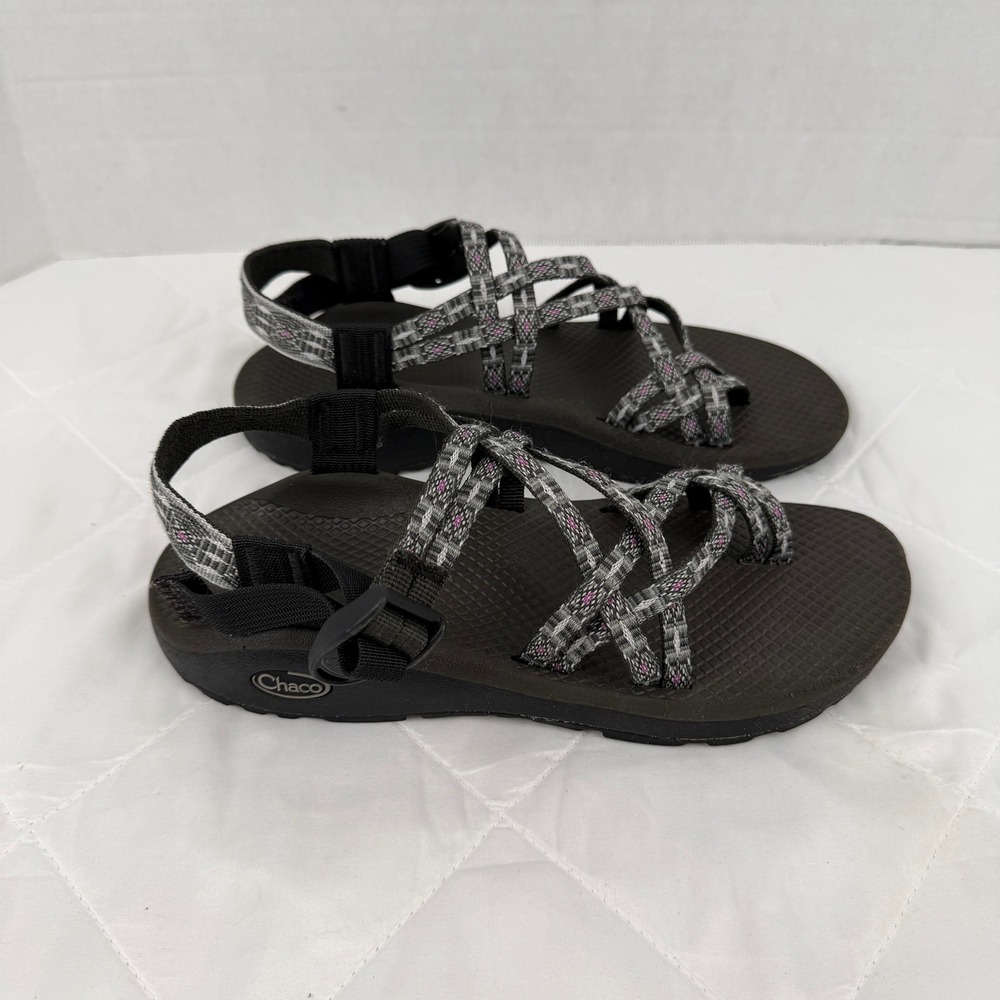 Chaco Z1 Classic Sport Sandals Womens 9 Gray Purple Adjustable Hiking Outdoor - Picture 5 of 13